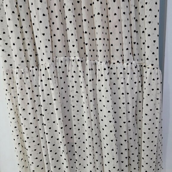 Torrid Cream Mesh Midi Dress with Black Hearts – Size 2 (18/20) - Picture 7 of 12